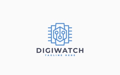 Digital Watch Logo Template Design
