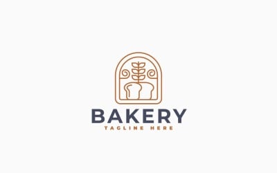 Minimalist Bakery Shop Logo Template Design