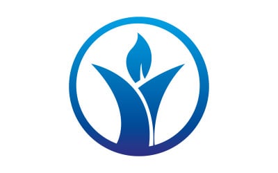 Логотип «Круг из листьев и природы» для эко-бизнеса.