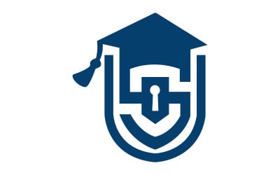 Логотип Secure Education Shield с изображением выпускной шапки.