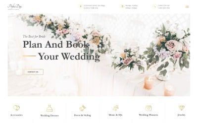 "Perfect Day - Wedding Planning Multipage HTML" modèle web adaptatif #55805