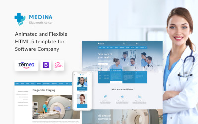 Responsivt Medina - Diagnostic Center Multipage HTML Hemsidemall #55809
