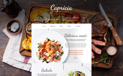 Szablon witryny sieci Web kawiarni i restauracji