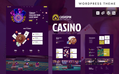 CashSpin - Šablona Elementor pro WordPress s tématikou kasin, hazardních her a pokeru
