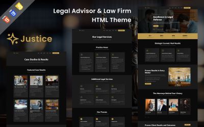 Justica – Motyw HTML dla doradcy prawnego i kancelarii prawnej