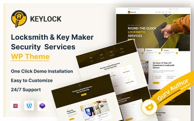 Keylock – Тема WordPress для компаний, предоставляющих услуги по изготовлению замков и ключей.
