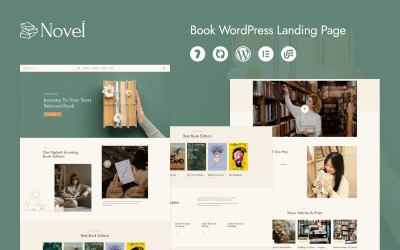 NoveÍ - Minimalistisk WordPress Elementor-mall för bokförfattare