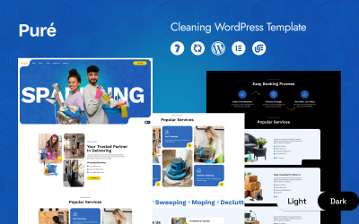 Puré - Мінімалістичний шаблон WordPress Elementor для клінінгових послуг