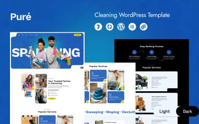 Puré - Минималистичный шаблон WordPress для услуг уборки (Elementor)