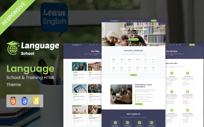 Tema HTML para Escola de Idiomas e Treinamento
