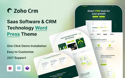 Zoho – Šablona WordPress pro SaaS software a CRM technologie