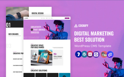 Cognify - Digitális ügynökség és portfólió WordPress Elementor sablon