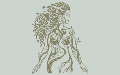 Minimalist Human Nature Harmony Vector Illustration Wall Art