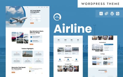 Sky Journey - Charter Airline &amp;amp; Private Jet WordPress Elementor Theme