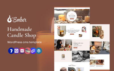 Ember - Kézzel készített gyertyák Többcélú WordPress Elementor Sablon