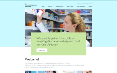 Modello di sito Web di farmacia indipendente privata