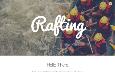 Modello di sito Web di viaggi di rafting