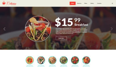 Modello di sito Web reattivo per bar e ristoranti