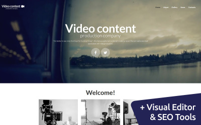 Tema Moto CMS 3 Responsive #55998 "Video Content - Production Company"