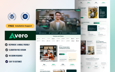 Avero - Business Consultation &amp;amp; Strategy Elementor Template Kit