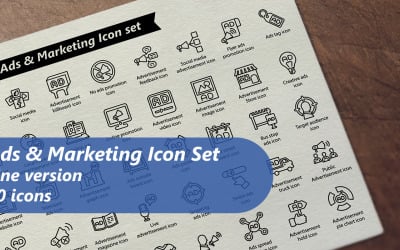 Advertenties Marketing Lijn Iconenset