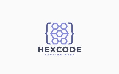 Hex Coding Logo Template Design