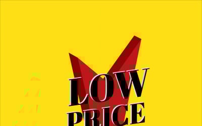 Étiquette vectorielle de réduction avec flèche rouge (prix bas)