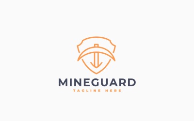 Maden Güvenlik Görevlisi Logo Şablonu Tasarımı