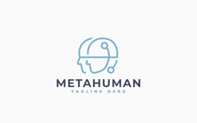 Шаблон дизайна логотипа Metahuman