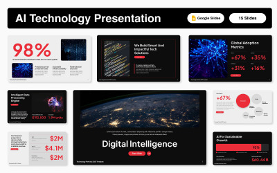 AI technológiás prezentációs sablon Google Slides-hez