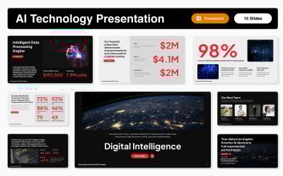 Modello di presentazione PowerPoint sulla tecnologia AI