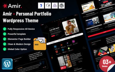 Amir - Thème WordPress pour portfolio personnel
