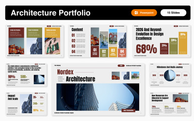 Plantilla de PowerPoint para presentación de portafolio de arquitectura
