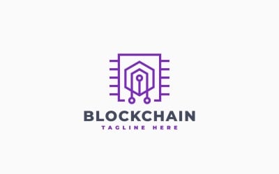 Blockchain System Logo Template Design