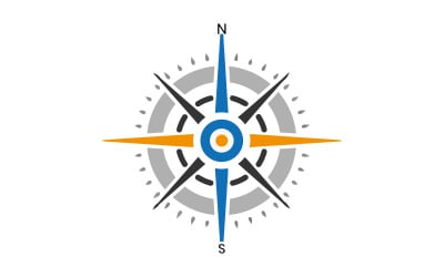 Classic Compass Rose Logo for Direction, Travel and Navigation