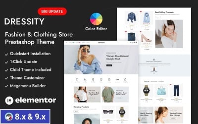Dressity - Veelzijdig PrestaShop-thema voor modezaken