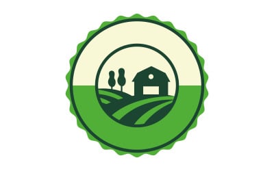 Farm Landscape Badge Logo for Agriculture and Organic Products