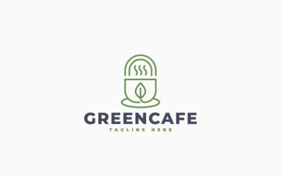 Green Cafe Logo Template Design