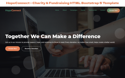 HopeConnect – 非营利组织、捐赠和筹款 HTML 网站模板