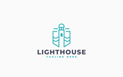 Minimalistisches Leuchtturm-Logo-Vorlagendesign