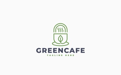 Modèle de logo Green Cafe