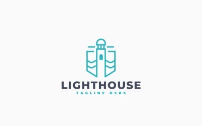 Modèle minimaliste de logo de phare