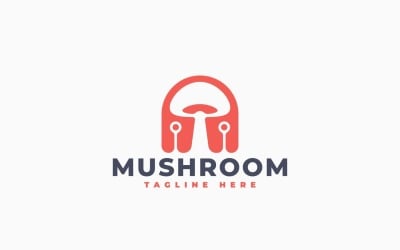 Mushroom Tech Logo Template Design