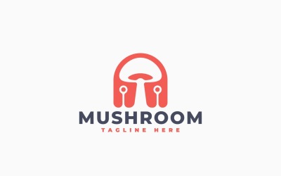 Шаблон дизайна логотипа для компании Mushroom Tech