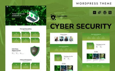 SafeGrid - Cyber Protection, Firewall &amp;amp; Encryption WordPress Elementor Theme