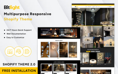 BitLight – Premium Lighting Responsivt Shopify-tema för e-handel