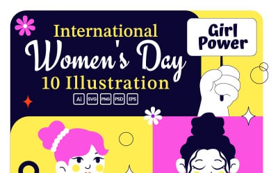 10 illustrationer för internationella kvinnodagen