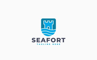 Modèle de logo blason du château de Seafort