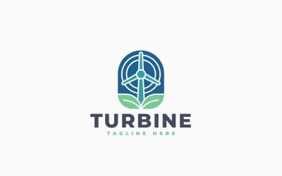 Návrh šablony loga zelené turbíny