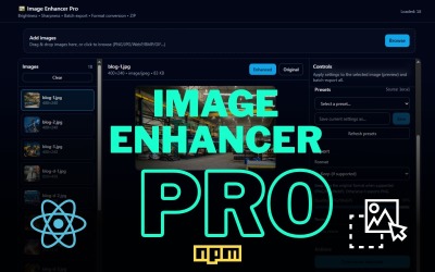 React Image Enhancer Pro || 对比度、饱和度、调整大小